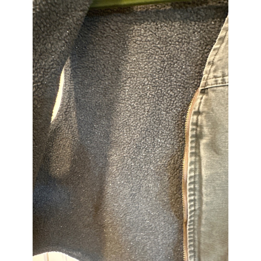 Carhartt V13 MOS Sandstone Duck Sherpa Lined Vest Mens Large Moss Green USA Made - Picture 9 of 9